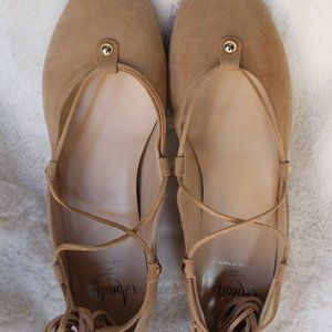 AMALFI by Rangoni Firenze.  Cashmere  (Desert Suede) FLAT SHOES --- NWT
